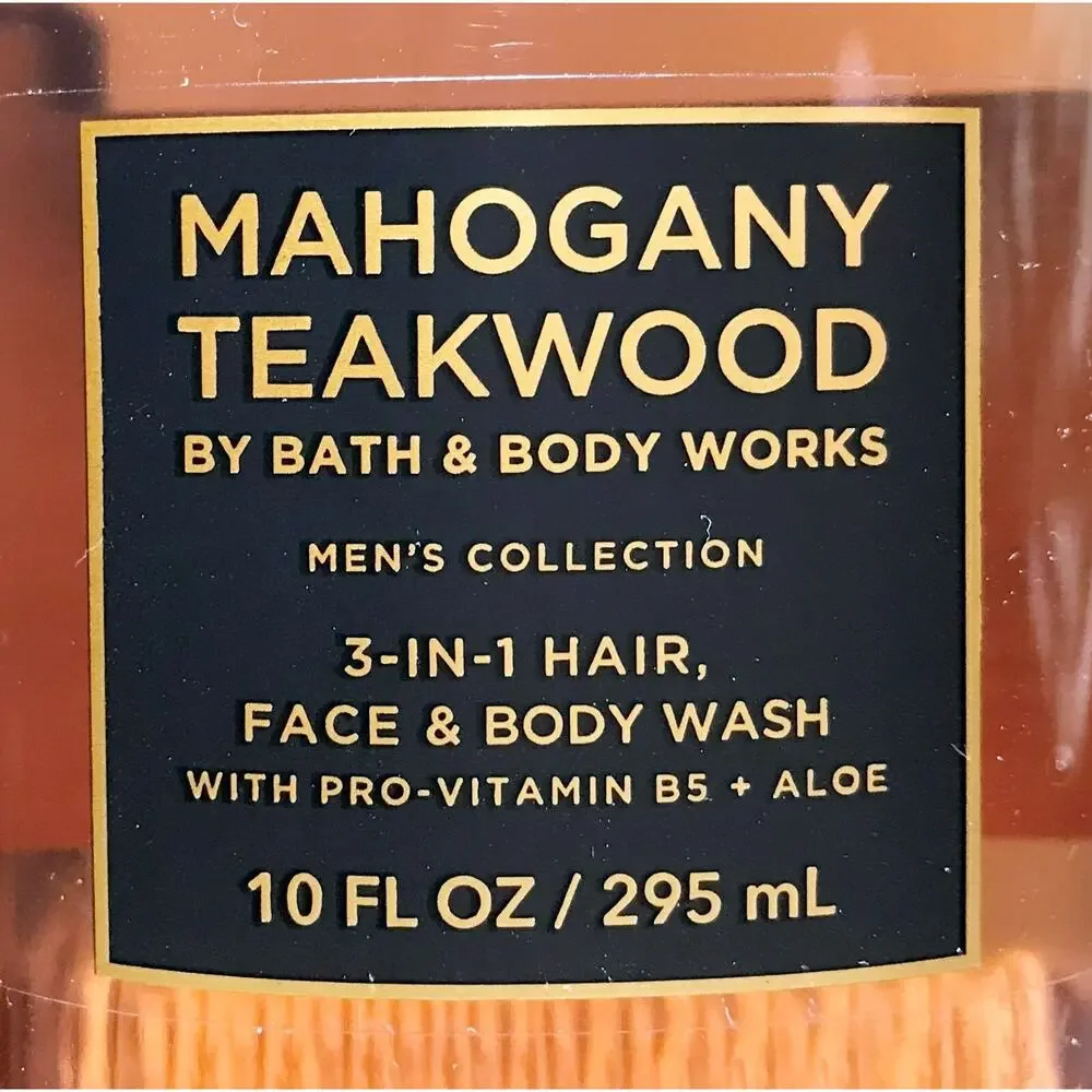 Bath & Body Works Mahogany Teakwood Men's 3-in-1 Hair Face Body Wash Gel x3